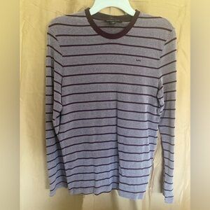 Michael Kors stripped maroon and white long sleeved shirt size medium